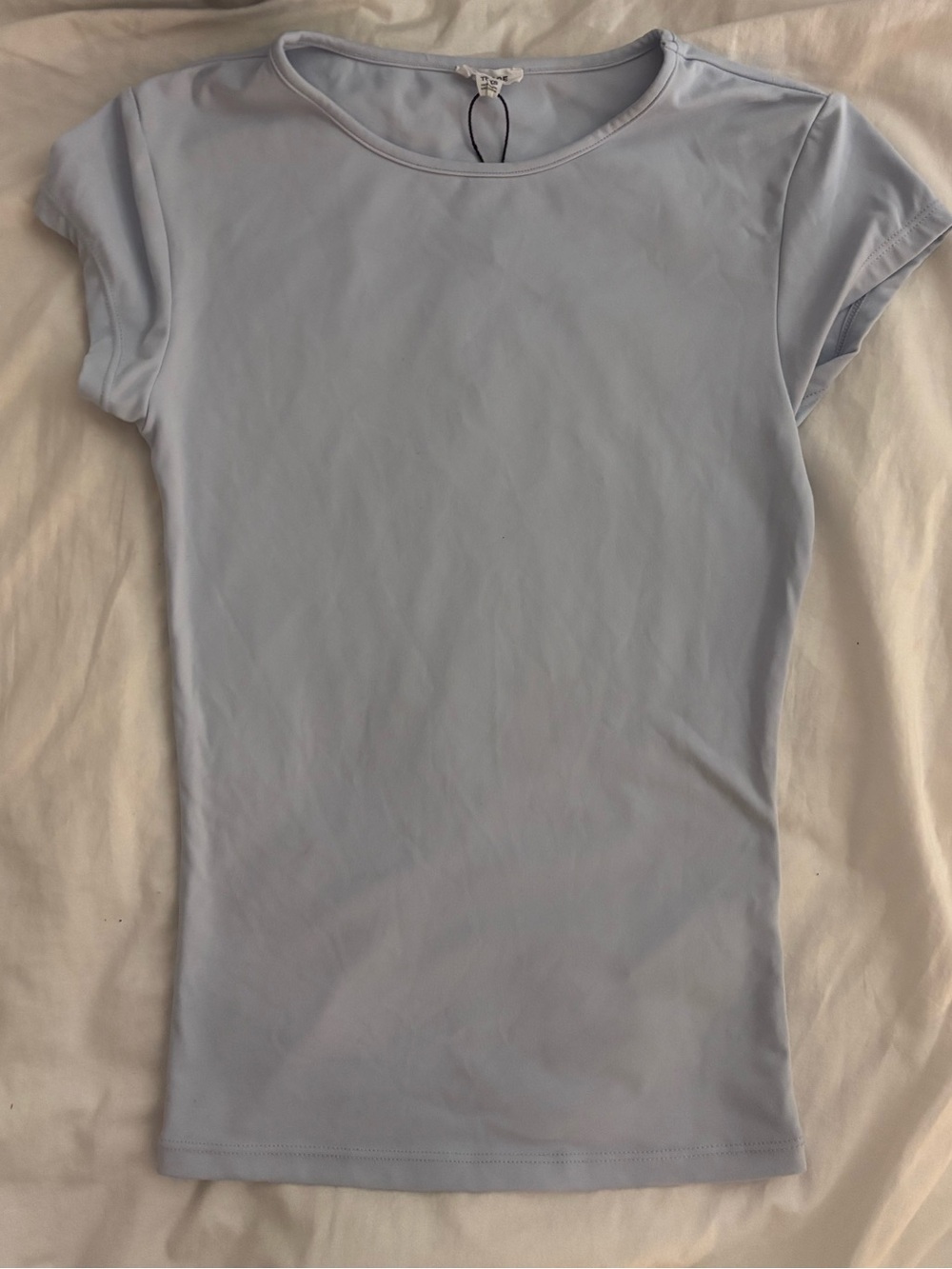 Garage Sleek Scoop Light Blue Short Sleeve Crewneck Tee